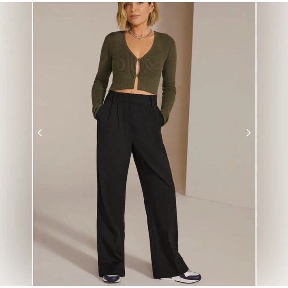 Favorite Daughter The Favorite Pant Trouser Black Pleated Wide Leg Size 10 Z26 - Picture 1 of 12